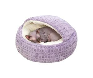 Lit pour Chat avec Couverture Petit Lit pour Chien Chauffant, Confortable | Nid Apaisant Et Caverne Couverte Pour Chaton Destiné À La Maison Le Dortoir La Chambre Le Salon Le