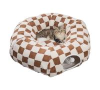 Lit Pour Chat Avec Tunnel Interactifs Lavables Avec Balle | Lit Rond Pour Chat Nid D Hiver Pour Animal De Compagnie pour l'Enrichissement des Animaux Chiot Petit Chien Lapin Intérieur