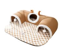 Lit pour Chat avec Tunnel - Tunnel De Jeu pour Chat,Abri Doux Et Chaud pour Animaux D'Intérieur Et D'Extérieur Jeux Muraux Et d'angle