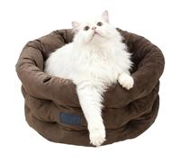 Lit pour chat | Canapé lavable à bords surélevés - Grand lit rond pour chat avec base antidérapante, pour chaton, Noël, hiver, intérieur et extérieur