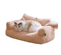 Lit pour Chat Canapé-lit Moelleux et Mignon pour Chiens Lit Coussin Doux et Respirant, Housse Amovible et Lavable pour Chiens de Taille Moyenne et Petite ( Couleur : Beige , Taille : 65*46*30cm )