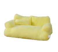 Lit pour Chat Canapé-lit Moelleux et Mignon pour Chiens Lit Coussin Doux et Respirant, Housse Amovible et Lavable pour Chiens de Taille Moyenne et Petite ( Couleur : Yellow , Taille : 75*51*28cm )