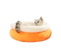 Lit pour chat comme niche de couchage, tapis de couchage d'hiver en peluche épaisse avec renfort - Maison chaude d'hiver pour chat pour l'intérieur | Pour les petits chats de taille moyenne et grande