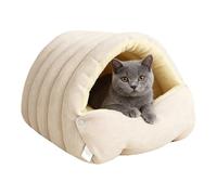 Lit pour Chat Couvert - Construction en Coton Doux, nid Chaud pour Chien et, Design de Grotte Confortable, Lieu de Repos pour Animaux de Compagnie à l'intérieur et à l'extérieur | pour Chatons