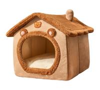 Lit pour chat couvert, doux et chaud, tente semi-fermée, amovible, adorable ours, maison pour animaux de compagnie, pour intérieur, 11, 8 x 15, 8 x 15 pouces, tente pour chat, tentes pour chats d'inté