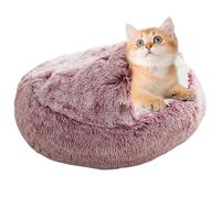Lit pour chat couvert, lit pour chat avec capuche - Nid de coquillage créatif pour chiots, lits doux et couverts pour l'intérieur, grande niche chaude avec capuche pour l'hiver