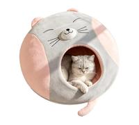 Lit pour chat couvert - Maison chaude en peluche, doux et fermé pour | Lit couvert pour chat - Maison en peluche pour un confort de repos chaud | Nid doux fermé pour animaux de compagnie avec