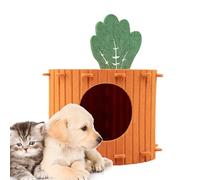 Lit pour chat - Couverture semi-fermée amovible anti-rayures - Grande grotte pour chats en forme de carotte | Pour intérieur animaux de compagnie moyens, grands chiens, chatons, chiots