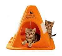 Lit pour Chat,Design Cône De Signalisation Tente Isotherme Avec Coussin Amovible,Abri Tente Pour Chat Avec Signal D'Avertissement | Pour Chaton Petit Chien Lapin D'intérieur Maison Hiver Sommeil Apais