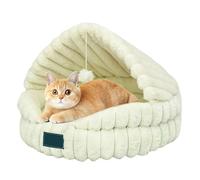 Lit pour chat d'hiver - Maison de grotte pour animaux de compagnie en peluche chaude, Nid intérieur rembourré semi-fermé, Endroit confortable pour faire la sieste pour les chiots | Lit confortable ant