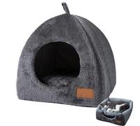 Lit pour chat d'intérieur - Lit pour chat - Lit pour chat - Lit pour animal domestique - Niche triangulaire pour chat - Lit igloo pour chats/petits chiens - Lit pour chat avec coussin amovible et