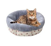 Lit pour chat d'intérieur - Lit rond chaud en forme de beignet pour animal de compagnie - Lavable en machine - Lit doux et apaisant pour chat - Lit antidérapant en peluche confortable pour petit chien