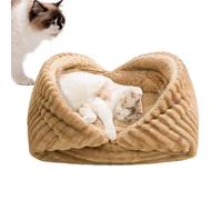Lit pour chat d'intérieur | Niche de couchage pliable et chaude - pour chaton, chiot, petit chien, animal de voyage, hiver