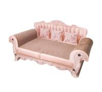 Lit pour chat en carton, 60 x 24 cm - Tapis de salon anti-rayures - Lit à griffer pour chat rose robuste - Salon amusant pour chats d'intérieur - Le lit à griffer pour chat offre la solution parfaite