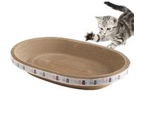 Lit pour chat en carton avec rayée - design ergonomique ondulé | griffoir pour chats d'intérieur, bloc anti-rayures pour chats, canapé, , Pavimen