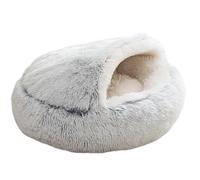 Lit pour chat en coquillage créatif pour chiots, lit pour chat avec capuche, lit pour chat avec housse pour l'intérieur, chenil à capuche pour chats grand et chaud pour l'hiver