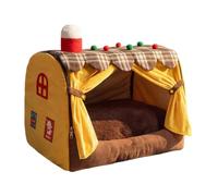 Lit pour chat en forme de niche avec coussin | Lit fermé pour chat adapté pour l'appartement, le dortoir d'étudiant, la terrasse, le balcon, la maison et le salon