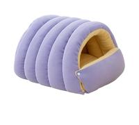 Lit pour chat fermé apaisant avec housse en velours lavable, dessous antidérapant avec doublure en peluche maison pour chat pour l'intérieur espace réducteur de stress lit fermé pour chat