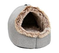 Lit pour chat fermé - Chaleur chaud pour chat en peluche, chaud et relaxant avec poignée | Grotte pour chien en peluche douce pour chatons, chiots, animaux de petite taille et moi