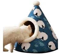 Lit pour Chat fermé, lit pour Chat Couvert | Grotte pour Animaux de Compagnie en Peluche Triangulaire - Tente Mignonne pour Chien, Coussin de Terrier pour Chiot, lit de Nidification Auto-Chauffant