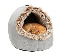 Lit pour chat fermé - Nid apaisant Fournitures pour animaux de compagnie - Nid de chaton Maison pour chat d'hiver creuse - pour chatons chiots petits chiens dorment intérieur chambre salon balcon