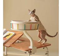 Lit pour chat - Fixation de table - Pince de bureau - Perchoir pour bureau de jeu - Nid de hamac moderne avec coussinet souple lavable