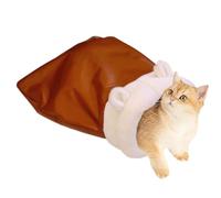 Lit pour chat : grotte en fourrure synthétique en peluche de 45 cm, tapis confortable pour animaux de compagnie, sac auto-chauffant, isolation centrée sur les animaux de compagnie : pour dormir en