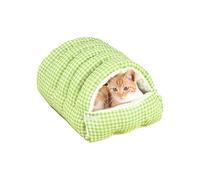 Lit pour chat - Grotte pour animaux de compagnie, antidérapante, amovible, lavable, doublure polaire douce, sac de couchage pour chat, tente avec tapis amovible, pour intérieur | pour petites races