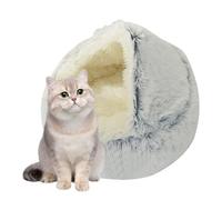 Lit pour chat - Lit clos apaisant pour petit animal de compagnie - Lavable en machine et amovible confortable pour l'hiver chat petit chien