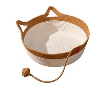 Lit pour chat - Lit de bureau pour chat | Camettes de chat pour chatons d'intérieur | Nid de griffure d'oreille mignon | Mode main et résistant aux rayures | Lits pour animaux de compagnie en corde