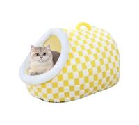 Lit pour chat | Lit doux et apaisant pour animal domestique - Grotte chaude et chaude - Lavable en forme de pantoufle - Pour animaux domestiques d'intérieur