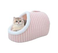 Lit pour chat | Lit grotte pour chats de taille moyenne et grande - Pantoufle pour animaux de compagnie - Cachette pour animaux domestiques - Joli lit couvert avec fond antidérapant - Lit apaisant et