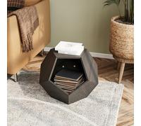 Lit pour Chat, Maison pour Chat en Bois Rustica Interieur, Niche Chat Interieur, Table D'appoint en Bois pour, Lit De Grotte pour Chien De Compagnie, Mini Table Basse (Dark Brown)