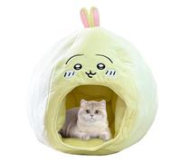 Lit pour chat, mignon coupe-vent lavable - Lit pour chat recouvert de peluche douce, pour la famille, le salon, le garage, le porche, la grange, l'intérieur et l'extérieur, le chinchilla hérisson, le