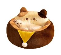 Lit pour Chat Mignon Et Petit, Lits Chauffants pour Chiens, Lits Ronds pour Chats D'intérieur, Lit Doux Et Confortable pour Animaux De Compagnie, Lit Coussin pour Chiots Et Chats,M