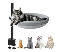 Lit pour Chat Montable sur Bureau, Perchoir pour Animal Domestique Rotatif À 360°, Doux Et Confortable pour Intérieur Bureau Table De Chevet