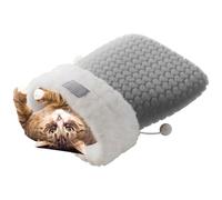 Lit pour chat | Nid en peluche partiellement fermé | Sac douillet confortable pour animaux de compagnie | Pour chatons automne Noël camping jeux intérieur maison voyage voiture cachée