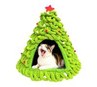 Lit pour Chat - Nid tricoté Doux en Forme d'arbre - Lit Couvert sur Le thème de Noël | pour Chiot, Petit Animal Domestique extérieur Maison Couchage d'hiver