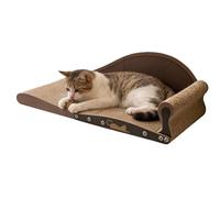 Lit pour chat ondulé à gratter - Coussin pour salon de 68 x 25 x 20,8 cm, jouet de repos en carton durable, maintien sain des griffes avec design confortable | Protecteur de meubles