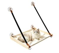 Lit pour chat pliable en bois lourd avec ventouse | Planche hamac pour chat pour prendre le soleil, se détendre à l'intérieur, à la maison, en verre, appartement