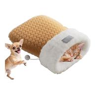 Lit pour Chat - Sac de Couchage pour Chat | Panier pour Chats, nids d'animaux Semi-fermés, Coussin Chauffant | Sac en Peluche Doux pour Chats, lit pour Animaux de Compagnie, pour Camping, Jeu,
