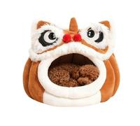 Lit Pour Chat Tunnel Confortable En Forme De Lion Semi-Fermé | Lit De Maison Pour Chat D'Intérieur pour Intérieur Extérieur Hiver Maison Chambre Balcon