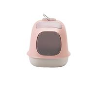 United Pets Minu - Minù- Bac/Litière Couverte pour Chats, Pelle e Filtre Inclus. De Design, fabriqué en Italie, Couleur Rose/Gris, Taille Unique. Maison de Toilette pour Chats