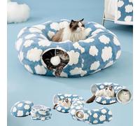 Lit pour chat XXL - Tunnel en peluche avec balle - Grand tunnel bruissant