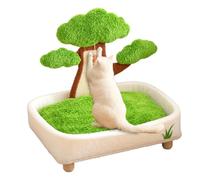 Lit pour chaton, nid en pot de pin avec boule en peluche et griffoir - Lit lavable pour animal domestique, voiture, intérieur, hiver, salon, chambre à coucher, maison de chevet