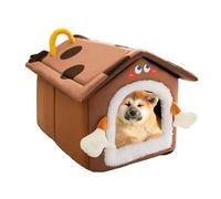 Lit pour chats à capuche en peluche, lits pour animaux amovibles, grotte pour animaux en peluche doux, lits pour chiens pliants avec grotte pour lits pour chats à capuche en peluche