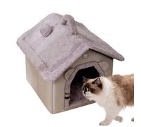 Lit pour Chats | Caverne avec Nid De Sommeil Tente Et Matelas Chaud | Maison pour Chats Douce Et Chaude avec Tente Et Lit - pour Un Effet Apaisant sur L Animal Durant Les Voyages D Exterieur en Hiver