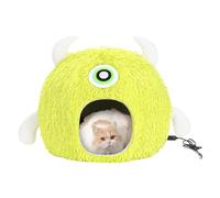 Lit pour chats chauffé - Lit de grotte pour chats avec température réglable et minuterie, lit confortable pour chats avec prise USB pour petits animaux jusqu'à 7,5 kg, fournitures pour animaux