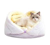 Lit pour chats - Nid de couchage pliable épais et chaud | Tapis pour animal de compagnie | Pour chaton, chiot, petit chien, animal de voyage, hiver