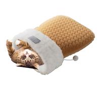 Lit pour chats, sac en peluche hivernal avec base chaude pour animaux de compagnie - Sac doux pour chats en peluche - Pour chat, automne, Halloween, camping, jeu intérieur, maison, voyage, voiture
